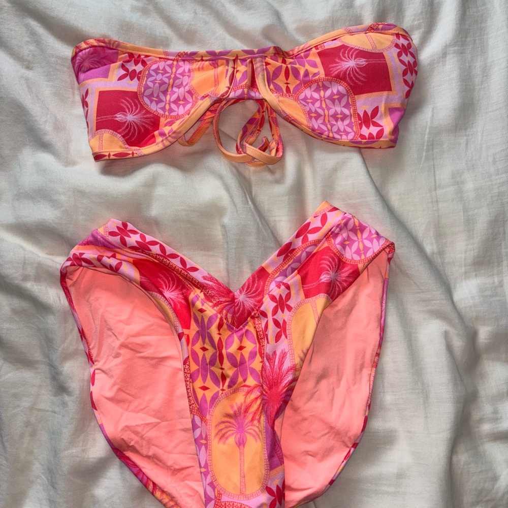 Vibrant Pink and Orange Bikini Set